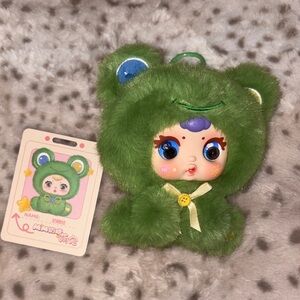 MM Sugar Baby CONFIRMED Green Plush Frog Plush Pendant with glitter marble eyes